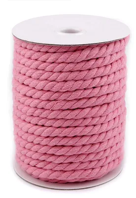 19m Baumwollseil 8mm geflochten Baumwollschnur Baumwollkordel rosa