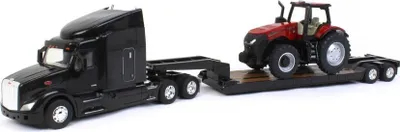 Produktbild von PETERBILT 579 6x4 mit 2-achsiger Tiefladerpritsche und CASE IH 380 Magnum., ERT47369, Maßstab1/32, ERTL