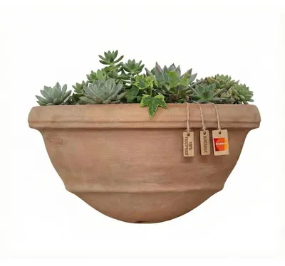 Productafbeelding van Plantenbak wandhanger - Vorstbestendig terracotta - 31 x 15,5 x 15,5 cm - Voor balkon en tuin
