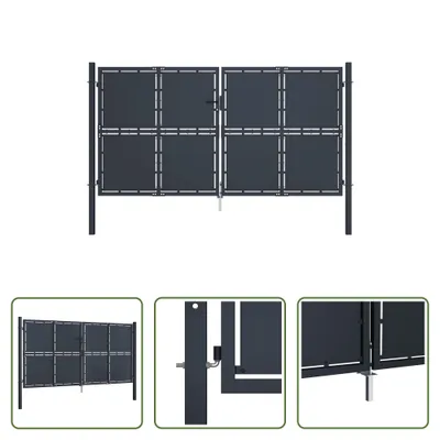 Produktbild von The Living Store Gartentor Stahl 300 x 125 cm Anthrazit