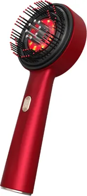 Produktbild von AIORBER Multifunktionaler Massagekamm, Infrarotlicht 630nm,Kopfmassagegeräte, Flüssigkeitsverteilung, 3 Modi, für Haar- und Kopfhautpflege, Rot