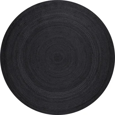 Obrázek produktu pro 200x200 (průměr) kruh Kusový koberec Jute Braided 106322 Black kruh