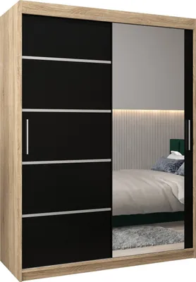 Produktbild von Kleiderschrank, Schiebetürenschrank Schlafzimmer, Schrank mit Spiegel VERONA 2 150 cm