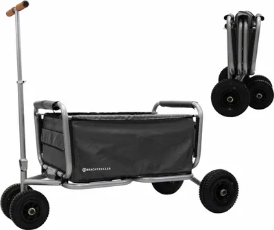Produktbild von Beachtrekker faltbarer Bollerwagen Life mit integrierter Feststellbremse Schwarz und Luftreifen