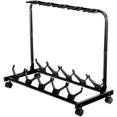 Obrázek produktu pro 5-místný kytarový stojan 00028606, s kolečky, černý