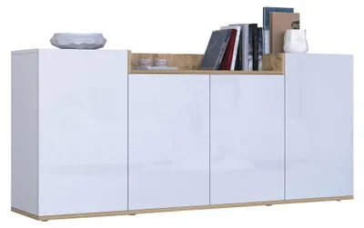 Produktbild von Swink - Anrichte, 160x35x70h cm, Hochglanzweiß, 6 Regale,  Italy