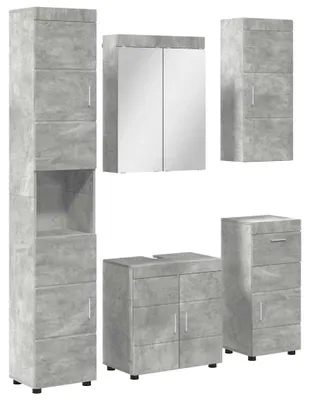 Productafbeelding van vidaXL Badkamerkastset TULUM, 5 stuks, betonlook, grijs, 60 x 34 x 63 cm