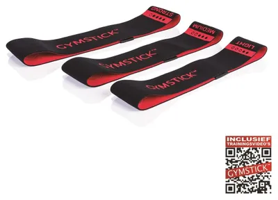 Zdjęcie produktu dla Mini taśma Gymstick Fabric, czarna/czerwona, średnia
