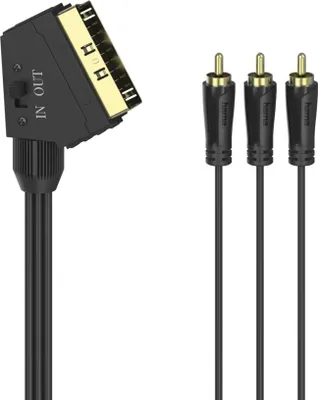 Immagine prodotto di Hama Cavo 3x RCA M / Scart M, 1,5 metri, in-out, connettori dorati