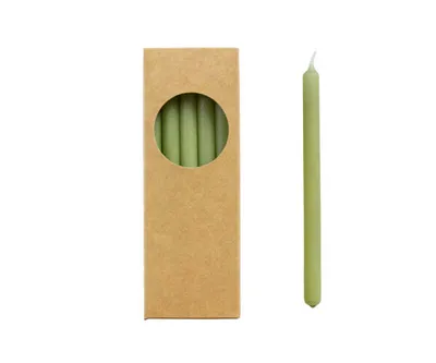 Produktbild von Rustik Lys Bleistiftkerzen Olivgrün - 1,2 x 17,5 cm - 20 Stück