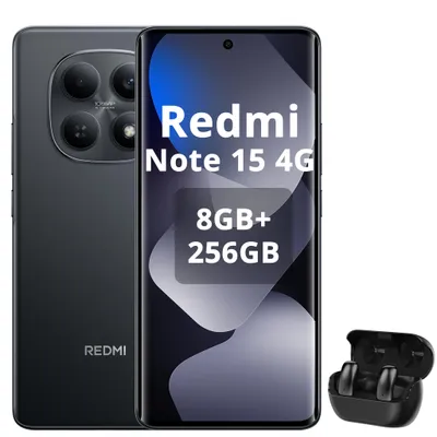 Obrázok produktu pre Xiaomi Redmi Note 15, smartfón, 8 GB RAM, 256 GB úložisko, batéria 6000 mAh, 6,77" displej s rozlíšením FHD, čierna (s Bluetooth slúchadlami)