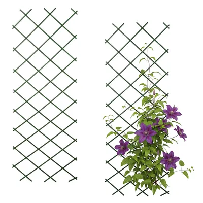 Produktbild von Rankhilfe ausziehbar aus Kunststoff in grün - 2er Set / 180 x 60 cm - Scherenspalier für Kletterpflanzen