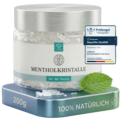 Zdjęcie produktu dla LoWell Kryształy miętowe 200 g w opakowaniu – aromat do sauny o zapachu mięty