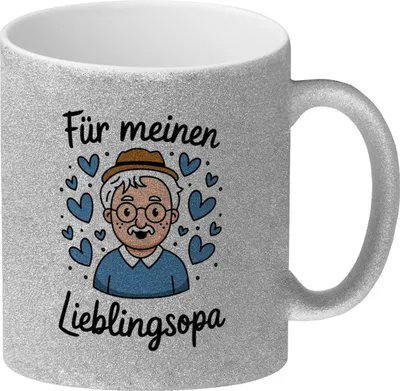 Produktbild von Für meinen Lieblingsopa Glitzer-Kaffeebecher