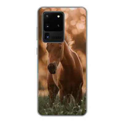 Produktbild von MuchoWow® Handyhülle Schutzhülle Hülle für Samsung Galaxy S20 Ultra Pferd - Licht - Landschaft Silikon Softcase Handy Hülle - Karteninhaber