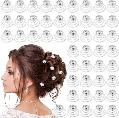 Produktbild von 48 Stück Kristall-Drehnadeln für Haaraccessoires, Hochzeit und Party
