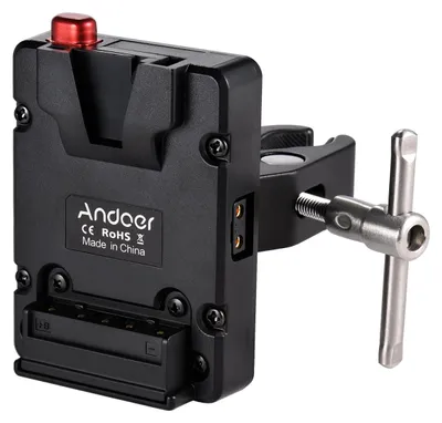 Zdjęcie produktu dla Andoer Mini Nano V-Lock Mount płytka adaptera zasilania akumulatora z zaciskiem szczypcowym do akumulatora Mini V-Mount