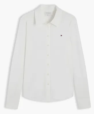 Produktbild von TOMMY HILFIGER WW0WW43528 SLIM PIQUE BTN DOWN Weiß