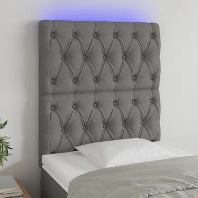 Produktbild von The Living Store LED Kopfteil Dunkelgrau 80x7x118/128 cm Stoff