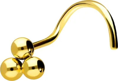 Produktbild von Nasenpiercing, Nasenstecker Titan Nasenstecker Spirale 3 KUGELN