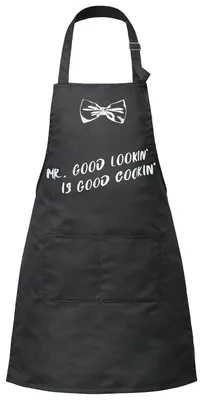 Productafbeelding van com-four® Barbecueschort voor heren – Zwarte barbecueschort van katoen, 80 x 60 cm