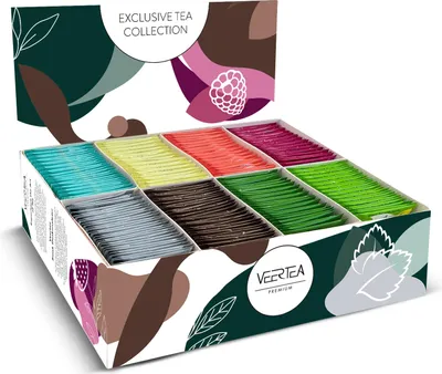 Produktbild von Veertea, Tee Geschenkset, Set von 200 Teebeuteln Viele Sorten, C Farbig Dunkel