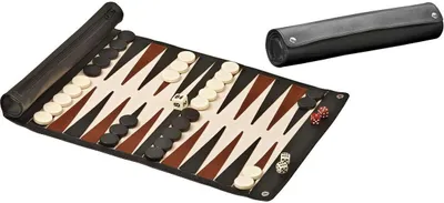 Image de Plateau de jeu de backgammon pliable Philos - Simili cuir (1713) (+)