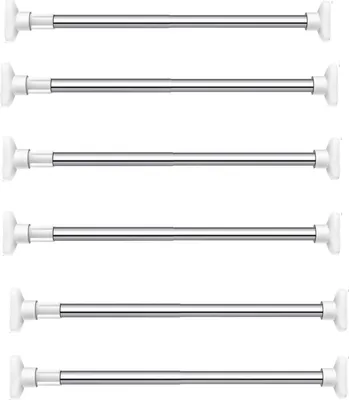 Produktbild von Ausziehbare Kleiderstange - Teleskopische Garderobenstange 90–160 cm - Edelstahl - Hängemontage - Für Bad und Balkon - Hellgrau