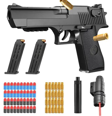 Produktbild von Schaumstoff-Blaster Spielzeugpistole mit Zubehörset, Schwarz
