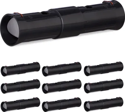 Produktbild von Relaxdays Maulwurffallen, 10er Set, Lebendfalle für Maulwürfe, 2 Kontrollöffnungen, verstellbar, tierfreundlich, schwarz