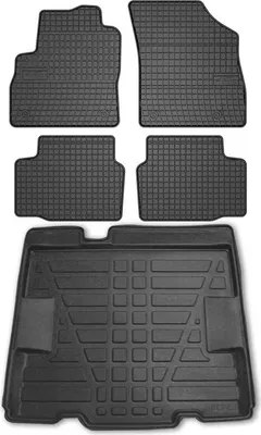 Produktbild von Fußmatten & Kofferraumwanne Set für Opel Astra K 2019-2025 Untere Gummi TPE 5x
