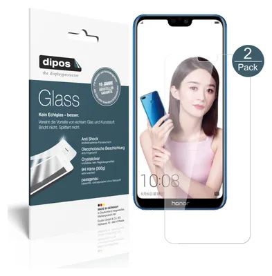 Produktbild von 2x Schutzfolie für Honor 9i 2018 - Anti-Shock 9H Folie dipos Glass Displayfolie
