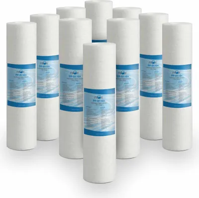 Immagine prodotto di Bellerofonte filtro sedimenti acqua filtro meltblown 10inch 1 micron in polipropilene. Rimuove sabbia, particelle di ruggine e impurità in sospensione fino a 1 micron, 10 pezzi