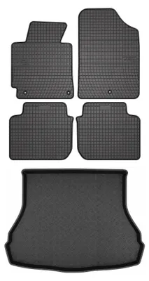 Productafbeelding van Rubberen automatten + kofferbakmat voor Hyundai Elantra V 2010-2016 (sedan) – 5-delig, zwart, op maat – Wielganizator SolidPRO