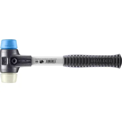 Produktbild von HALDER SIMPLEX Schonhammer Ø 40 mm TPE-soft blau / Nylon mit verstärktem Tempergussgehäuse und Fiberglasstiel