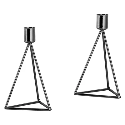 Produktbild von ECHTWERK 2-teiliges Teelicht-/ Kerzenhalter Set "Modern Small", Black-Edition, 9,5 x 9,5 x 16,5 cm