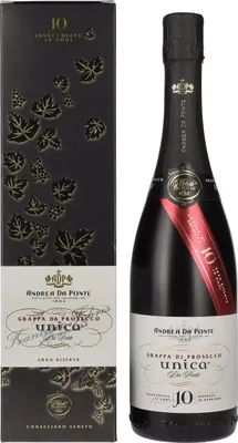 Image de Andrea Da Ponte Grappa da Prosecco Unica Da Ponte 10 Anni 40% Vol. 0,7l en boîte cadeau