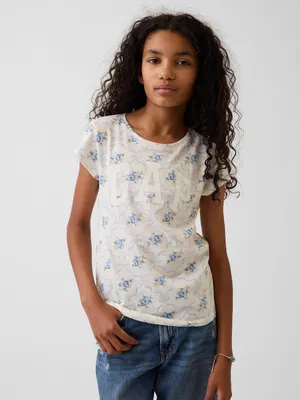 Produktbild von GAP Kinder-T-Shirt aus Jersey-Strick mit Logo, Größe L, dehnbar, bequemer Schnitt
