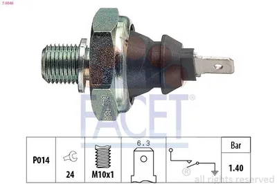 Obrázek produktu pro 1 Spínač tlaku oleje FACET 7.0046 Italy - originální ekvivalent pro AUDI FORD SEAT