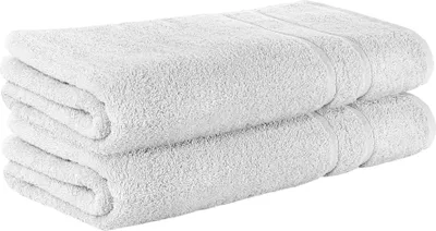 Produktbild von StickandShine 2er SET Premium Frottee Saunatuch 80x200 cm in weiß in 500g/m² aus 100% Baumwolle