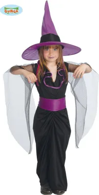 Produktbild von elegantes Kinder Hexen Kostüm Gr. 110-146, Größe:110/116