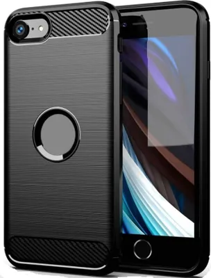 Produktbild von Carbon Shield TPU Hülle für iPhone 7/8/SE - Schwarz KP29528