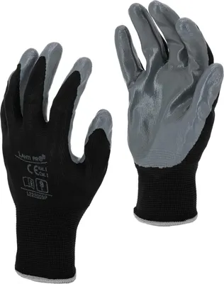 Produktbild von Salzstoffhandschuhe, Schwarz-Grau L222007P, 12 Paar, "7", Ce, Lahti