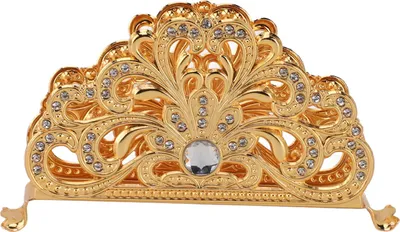 Produktbild von Goldener Serviettenhalter aus Zinklegierung, edles Design im europäischen Stil, für Küche, Esstisch & Partys