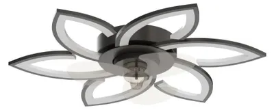 Obrázok produktu pre Tichý stropný ventilátor s nastaviteľným LED osvetlením - 78 cm - 6 rýchlostí - čierna farba