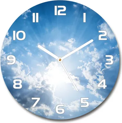 Produktbild von Wanduhr aus Glas 30fi Glasbild Glasuhr Gehärtetes Glas - weisse-zeiger - Clouds in the sky