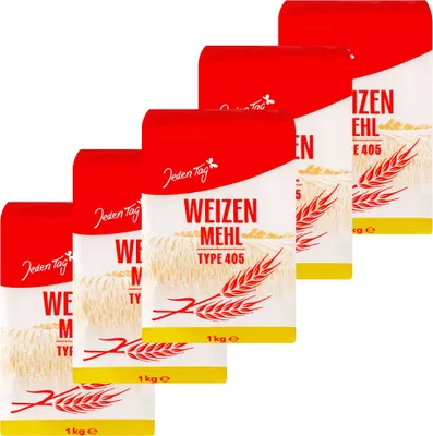 Produktbild von Jeden Tag Weizenmehl Type 405 1kg (5er Pack)