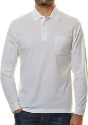 Ragman H-Polo 1/1 Arm Polo LA uni Soft-Knit in weiß