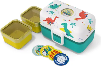 Produktbild von MONBENTO Kinder Brotdose TRESOR 16 x 9.2cm Dinosaurier Lunch Bentobox 0.8L