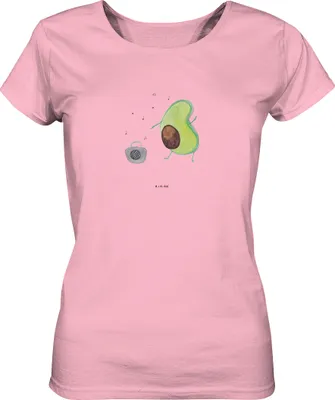 Produktbild von Mr. & Mrs. Panda damen shirt Avocado Tanzen Größe XL - Baumwolle Pink - Geschenk, Kurzarmshirt, Party, Musik, Oberteil, T-Shirt, Fröhlich, Basic, Singen, Sommershirt